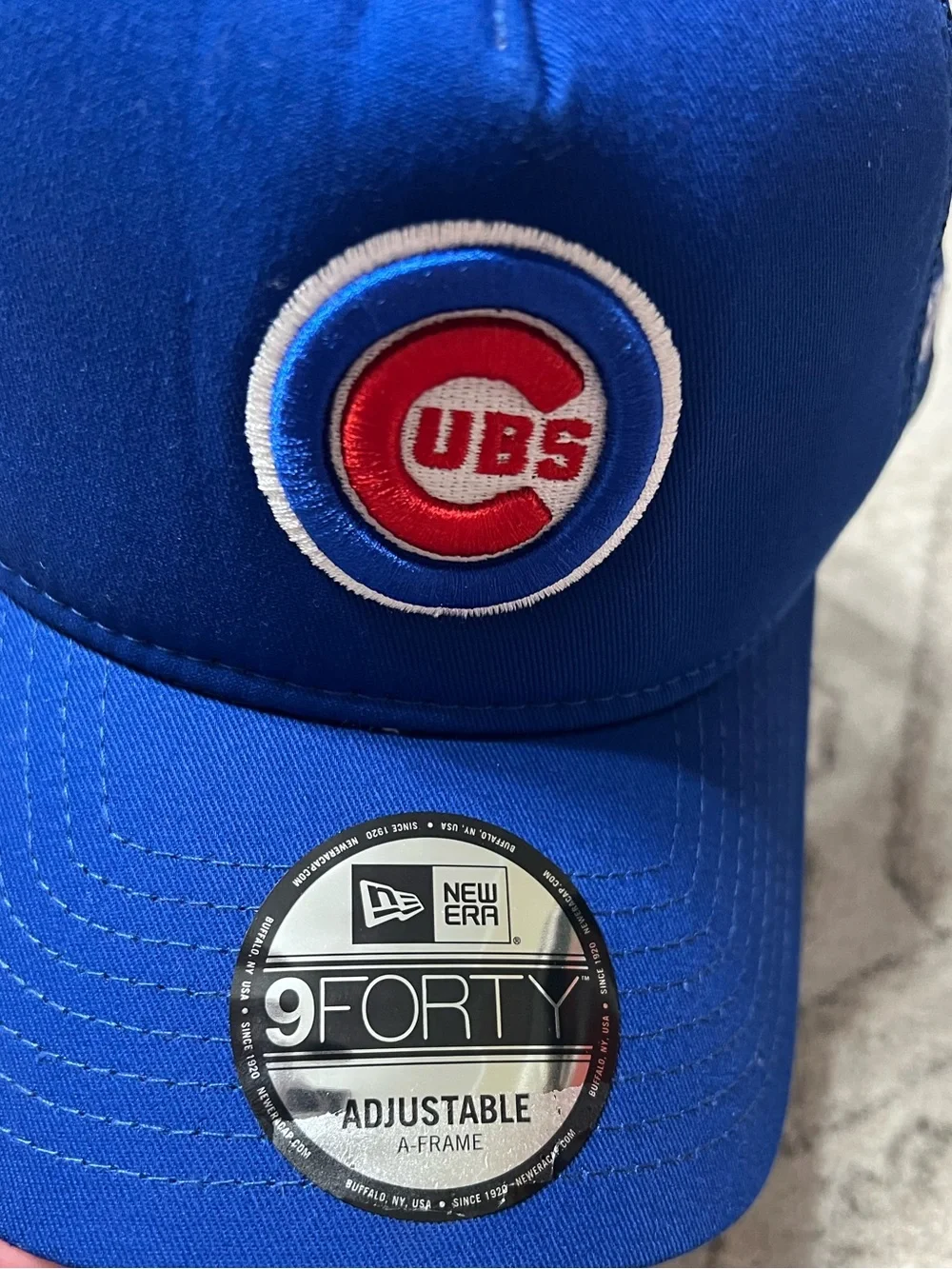 CHICAGO CUBS LOGO TRUCKER 9FIFTY SNAPBACK CAP ROYAL BY NEW ERA